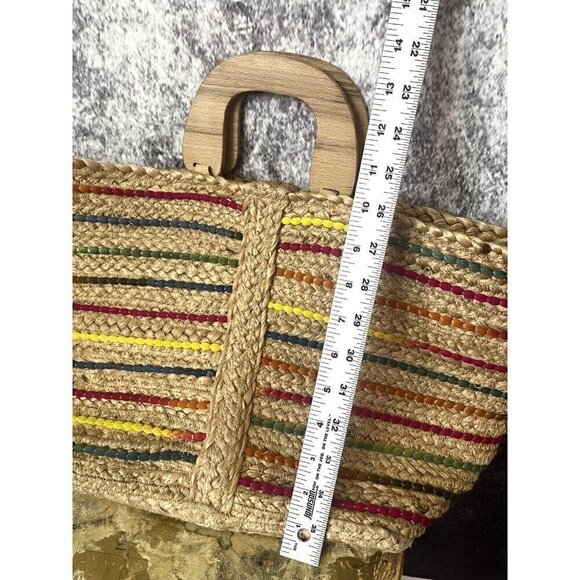 Rainbow Woven Jute Tote Handbag for Women by Antik Kraft - Picture 10 of 13